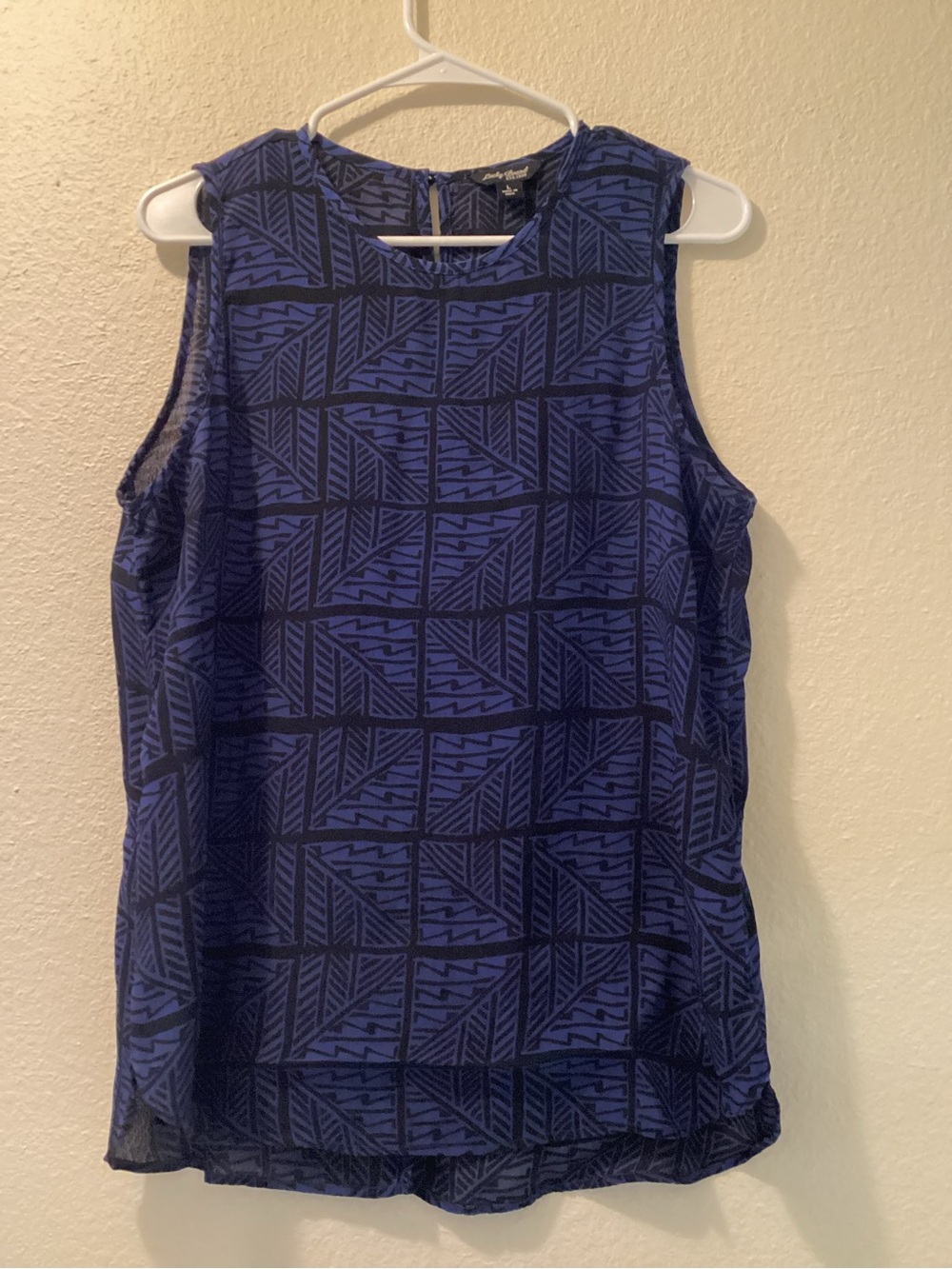 Lucky Brand Navy & Black Sleeveless Dress Blouse